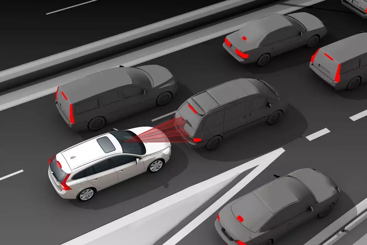 Illustrative reference image: vehicle proximity and collision avoidance concepts